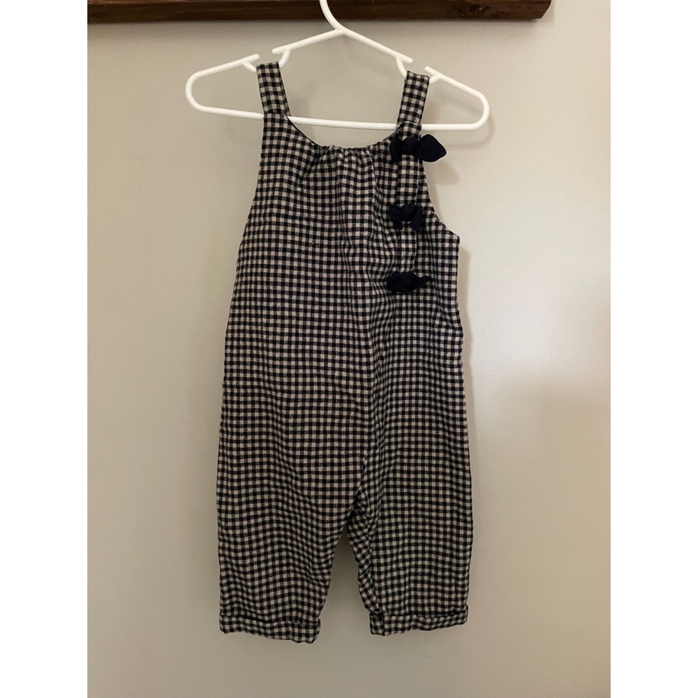 ZARA Baby Girl Gingham Overalls/Jumpsuit // Size 9-12 Months